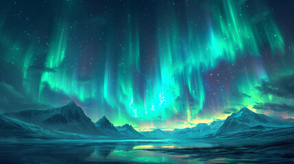 aurora over the sea