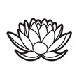 illustration of a lotus in black outline