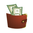 isolated wallet with money 