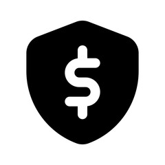 Sticker - money insurance glyph icon