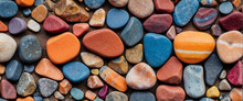 Spectrum Of Colorful Rock Or Pebbles Pattern To Surface