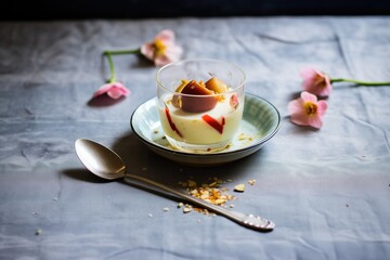 Poster - partially sliced gulab jamun revealing inside