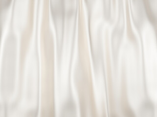 Wedding white gold fabric silk luxury smooth waving cloth soft background. Abstract wavy satin pastel color for elegant design wallpaper.