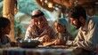 © Juan - Family Enjoying a Meal Together in a Cozy Home Setting.
