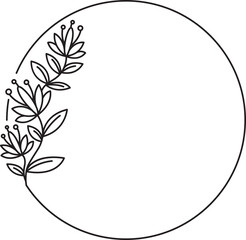  Circle Floral Frame
