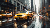 Fototapeta Nowy Jork - Yellow Cab Ballet: Taxis in the Flow of City Energy, Generative AI