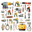 © Theerapol - Clipart Bundle Watercolor Power Hand tools element Object and Equipment