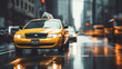 Urban Commute Melody: Taxis Amidst Downtown Chaos, Generative AI