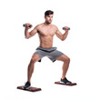 Individual exercising in a gym or at home isolated on white background, png

