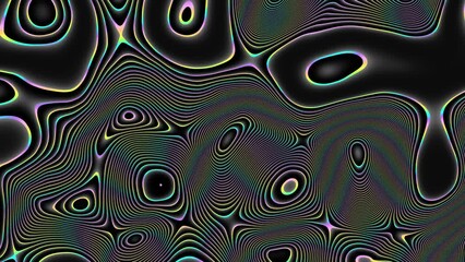 Poster - Distorted neon glowing lines abstract background on gray background. 4k loop