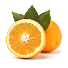 Wall Mural - Orange fruit on the white background 