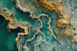 © Straxer - Aerial View of Abstract Natural Patterns on a Lake.