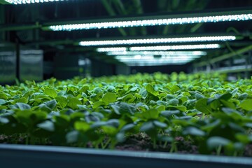 Wall Mural - Automated hydroponic farm run by robots