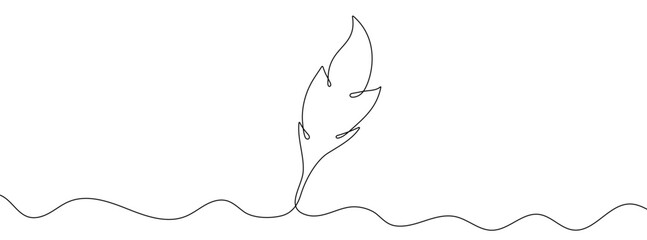 Wall Mural - Continuous editable line drawing of feather. Feather icon in one line.