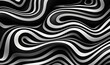 Black and white 3d groovy line background. 3d wave.