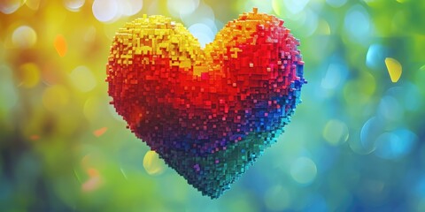 Poster - A heart made  sitting on top of a table. Suitable for various creative projects