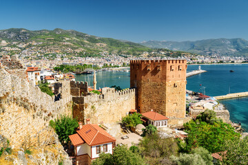 Wall Mural - Awesome view of the Kizil Kule (Red Tower), Alanya