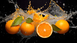 Fototapeta Łazienka - Fresh oranges falling