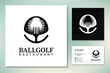 Restaurant Golf Bar Vintage with Ball and Fork logo design
