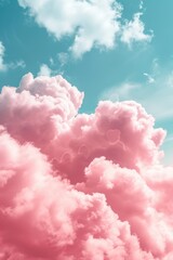 Poster - A plane is pictured flying through a cloudy blue sky. This image can be used to depict travel, aviation, or the beauty of nature