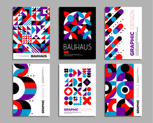 Aufkleber - Geometric posters templates. abstract background patterns. Event flyer design layout, business presentation vector poster, company promo leaflet with Geometric abstract geometrical pattern