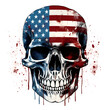 America Flag painted on a skull head Made in the USA