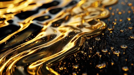 Poster - A detailed view of a liquid on a surface. This image can be used to illustrate concepts related to fluids, spills, chemistry, or scientific experiments