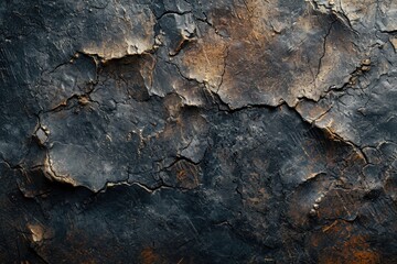 Poster - A close-up view of a cracked surface on a wall. This image can be used to depict decay, deterioration, or as a texture background for various design projects