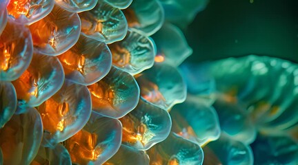 Wall Mural - close up of fish scale