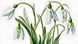 Fototapeta Tulipany - The symbolism of snowdrop flowers