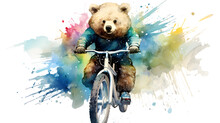 Cute Cycling Bear