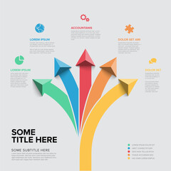 Poster - Simple light infographic with title and five element option items