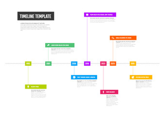 Poster - simple light timeline template with color blocks