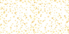 Heart Confetti Seamless Gold Pattern