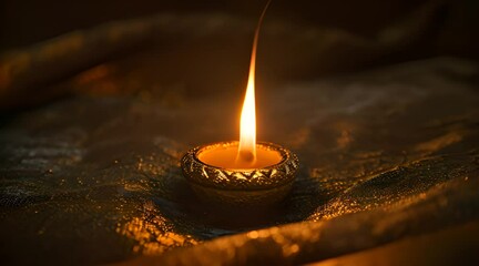 Wall Mural - burning candle in a candlestick