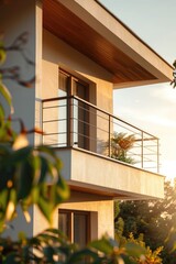 Poster - A picture of a building with multiple balconies. Suitable for architectural and real estate concepts