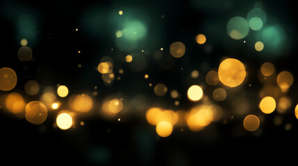 Bokeh effect background of green and yellow lights