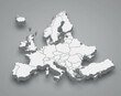 Craiova Group location within Europe 3d map