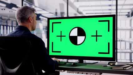 Aufkleber - Business Man Using Desktop
