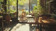 Serene Moments: A Quiet Cafe With Depth And Bokeh