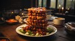 A mouth-watering array of global delicacies, from shish taouk to yakitori, sizzle on the table as the rich aroma of brochette and souvlaki fills the indoor space, tempting all taste buds and igniting