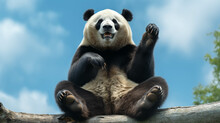 Giant Panda Eating Bamboo High Definition Photographic Creative Image