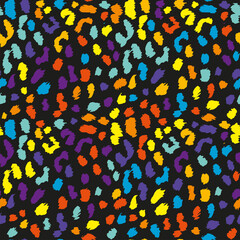 Sticker - Seamless colorful leopard skin pattern. Animal print texture.