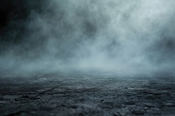 Poster - A dark room with smoke billowing out, creating an eerie atmosphere. Suitable for horror or suspense themes