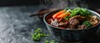 Braised Beef Noodles It is a popular menu that is liked by all genders and ages With meat cooked until tender Chewing soft on the tongue with rich flavorful herbal soup. Copy space image
