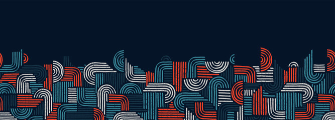 Hand drawn abstract seamless pattern, geometric background, simple style - great for textiles, banners, wallpapers, wrapping - vector design