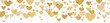 Gold heart confetti with stars, elegant valentine day celebration border, festive clip art element design