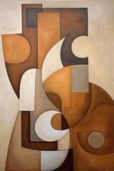 Wall Mural - Bronze abstract simple shapes