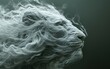 Black and white smoke of the lion art.