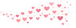 Pink vector heart wave banner, valentine day clip art element isolated
